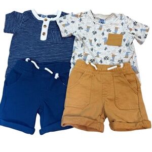 Blue and Tan Baby Outfit Set